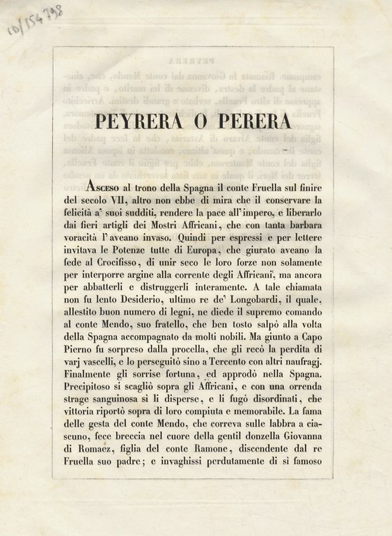 PEYRERA o Perera di Portogallo.