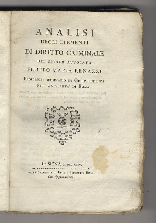 Philippi Mariae Renazzi elementa juris criminalis. Liber I de delictis … | Immagine Gallery 5