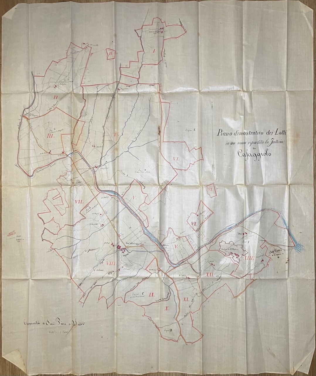 PIANO dimostrativo dei lotti in cui viene ripartita la Fattoria …