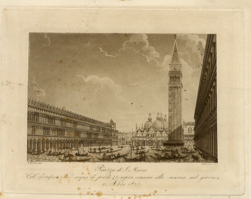 Piazza di S. Marco coll'escrescenza d'acqua di piedi 4.1/2 sopra …