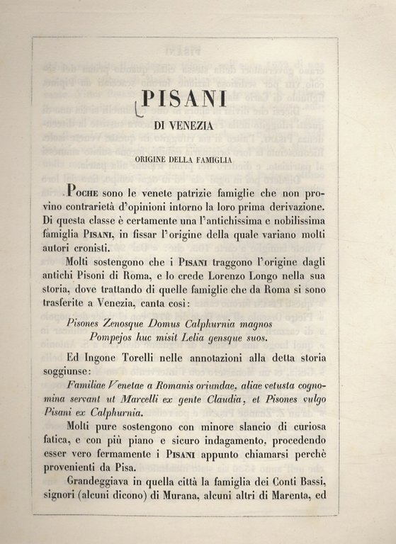 PISANI di Venezia.