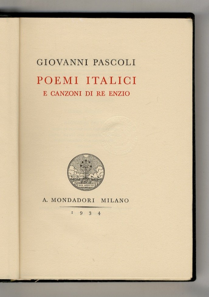 Poemi italici e canzoni di Re Enzio. | Immagine principale