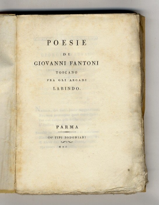 Poesie di Giovanni Fantoni toscano fra gli arcadi Labindo. | Immagine principale