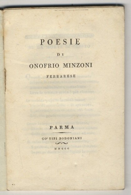 Poesie di Onofrio Minzoni, ferrarese. | Immagine principale