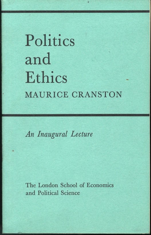 Politics and Ethics. An Inaugural Lecture.