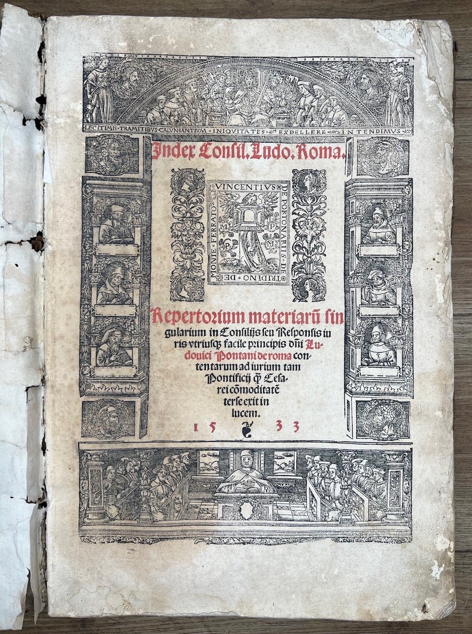 PONTANO Ludovico. Repertorium materiarum singularium in consilijs seu responsis iuris …