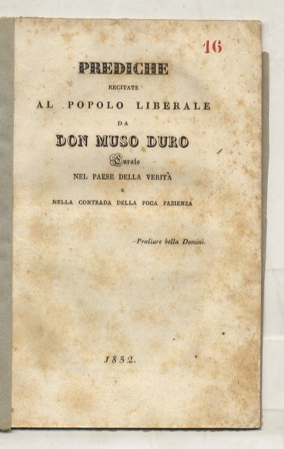 Prediche recitate al popolo liberale da don Muso Duro, curato … | Immagine principale