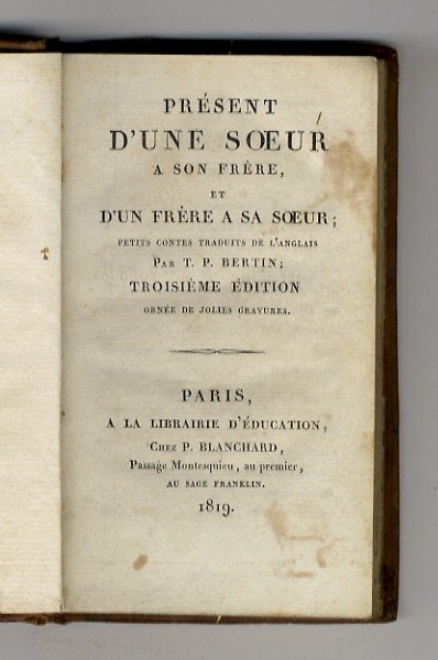 PRESENT d'une soeur a son frère et d'un frère a …