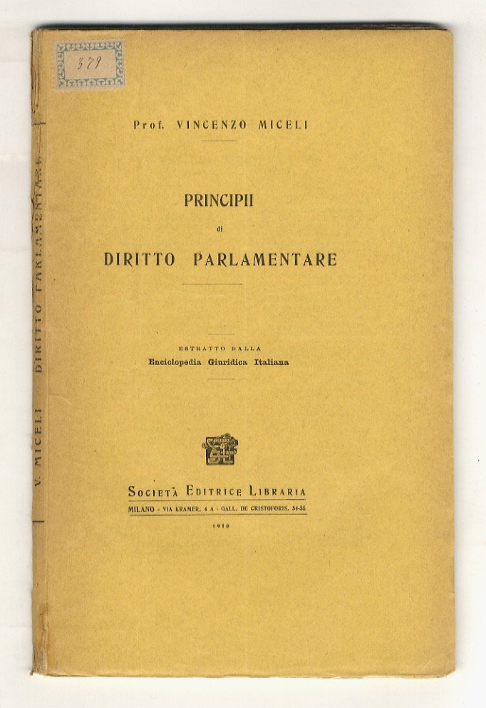 Principii di diritto parlamentare.