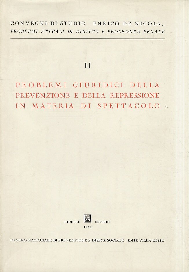 Problemi giuridici della prevenzione e della repressione in materia di …
