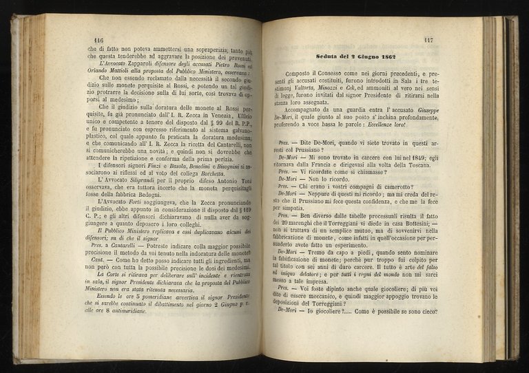PROCESSO dei falsi monetarii, agitato presso l'I.R. Tribunale Provinciale di …