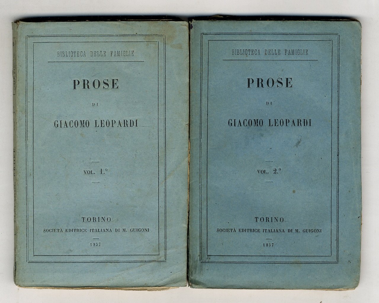 Prose di Giacomo Leopardi. Vol. I. Vol. II.