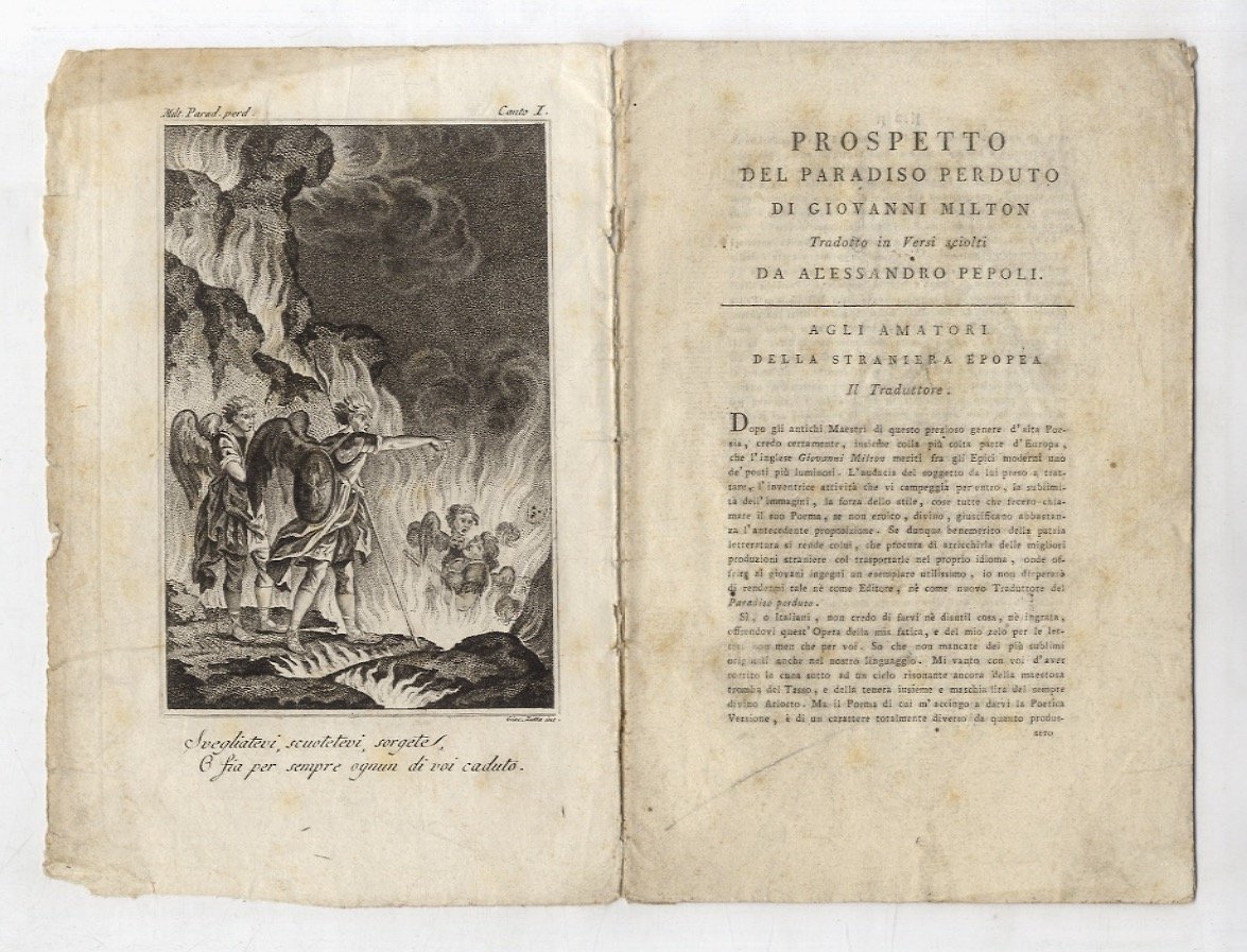 Prospetto del Paradiso Perduto di Giovanni Milton tradotto in versi …