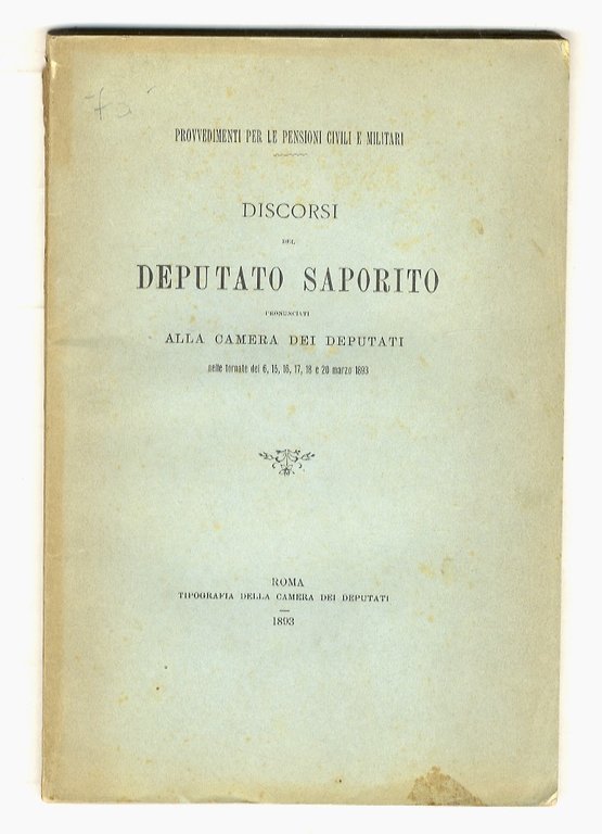 Provvedimenti per le pensioni civili e militari: Discorsi pronunciati alla … | Immagine Gallery 1