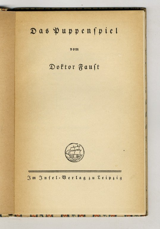 Puppenspiel (Das) von Doktor Faust. (Nachwort von C. Höfer).