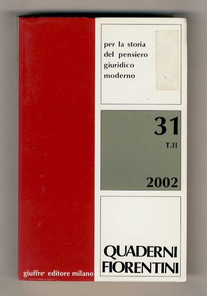 QUADERNI FIORENTINI per la storia del pensiero giuridico moderno. N. …