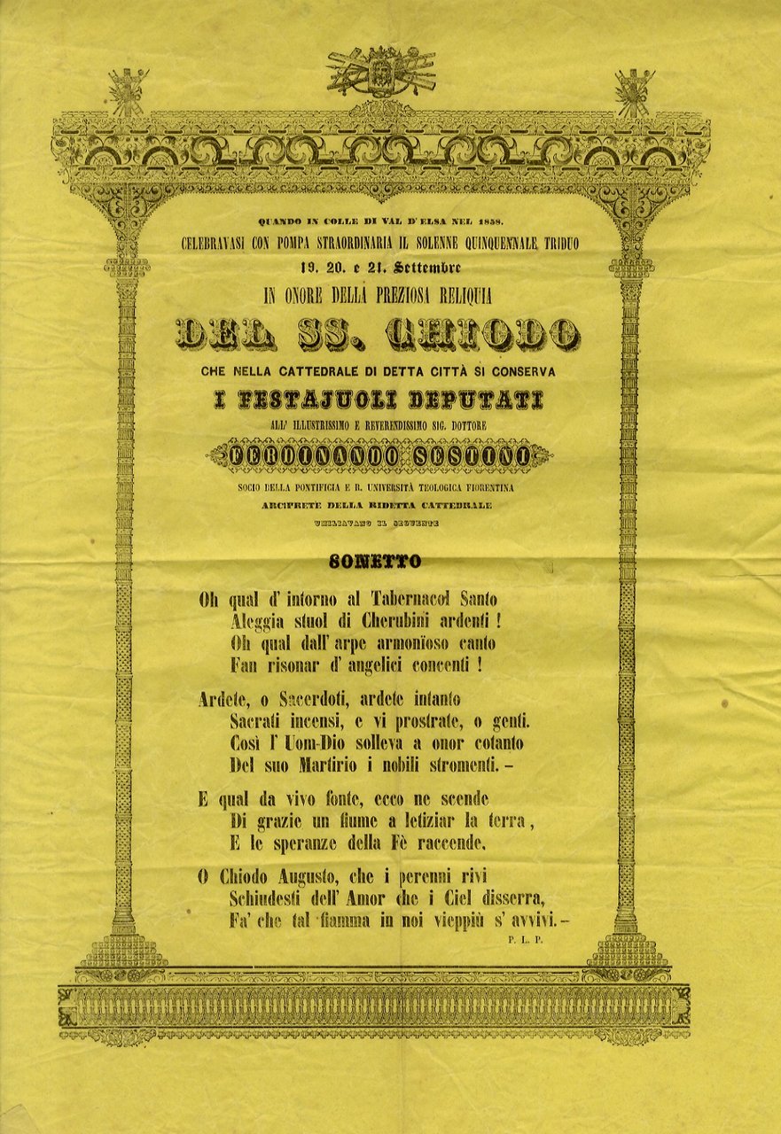 QUANDO in Colle di Val d'Elsa nel 1858 celebravasi con … | Immagine principale