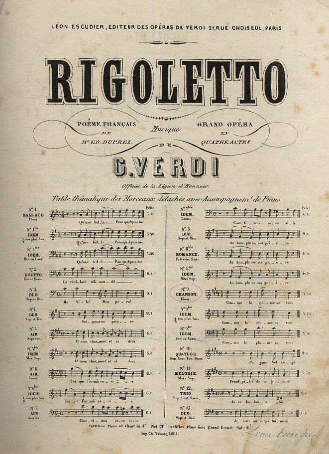 Raccolta di 45 partiture a stampa di autori francesi o …