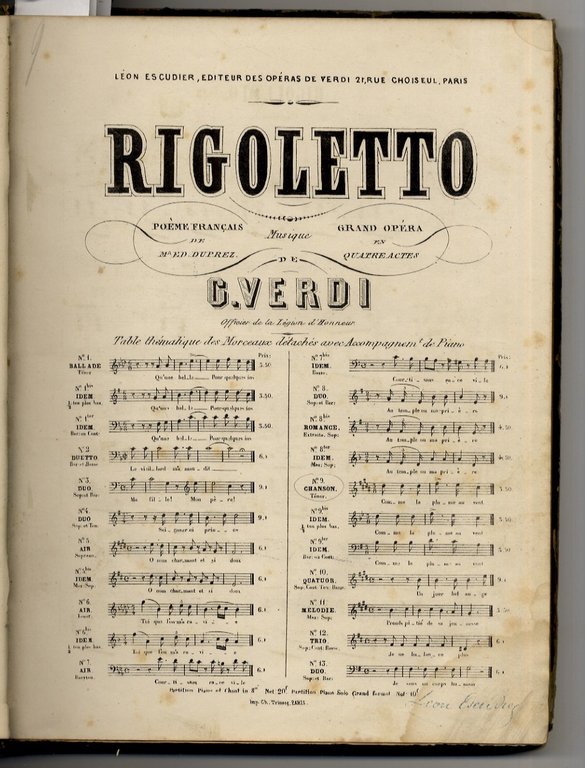Raccolta di 45 partiture a stampa di autori francesi o …