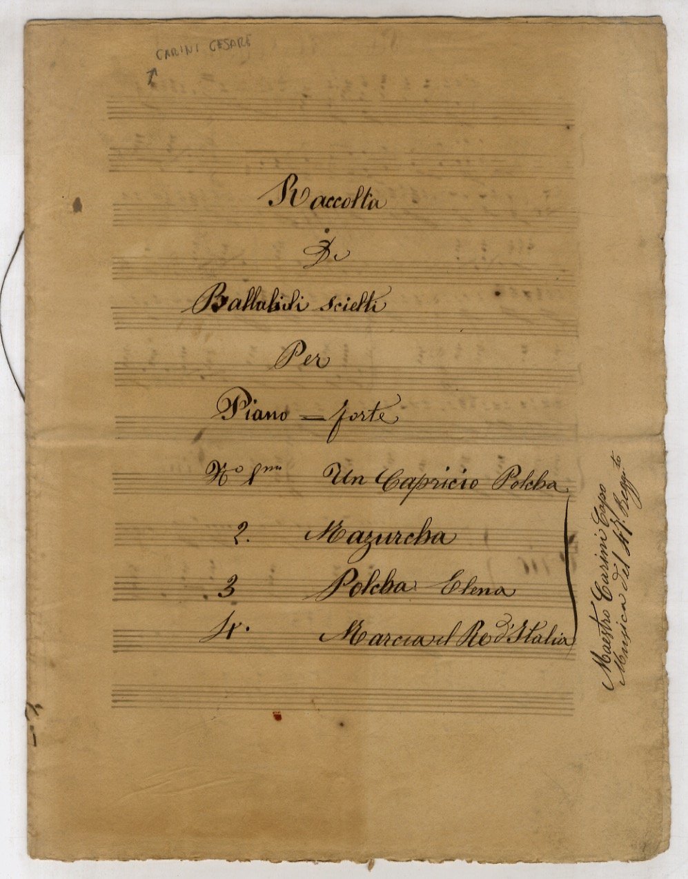 Raccolta di ballabili scielti [sic] per piano-forte. N° 1: un …