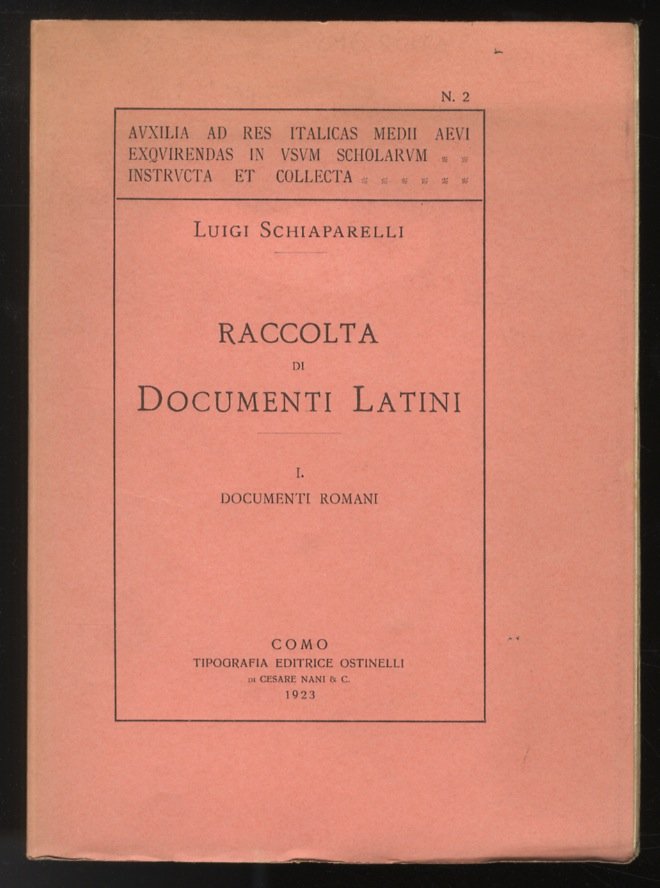 Raccolta di documenti latini. I. Documenti romani. | Immagine principale