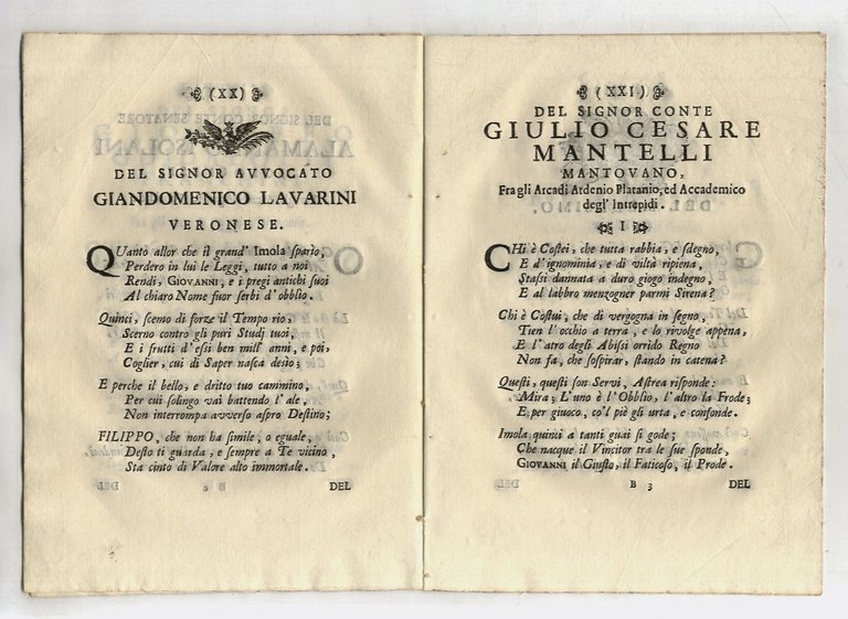 [Raccolta di rime per la laurea legale del signor conte …