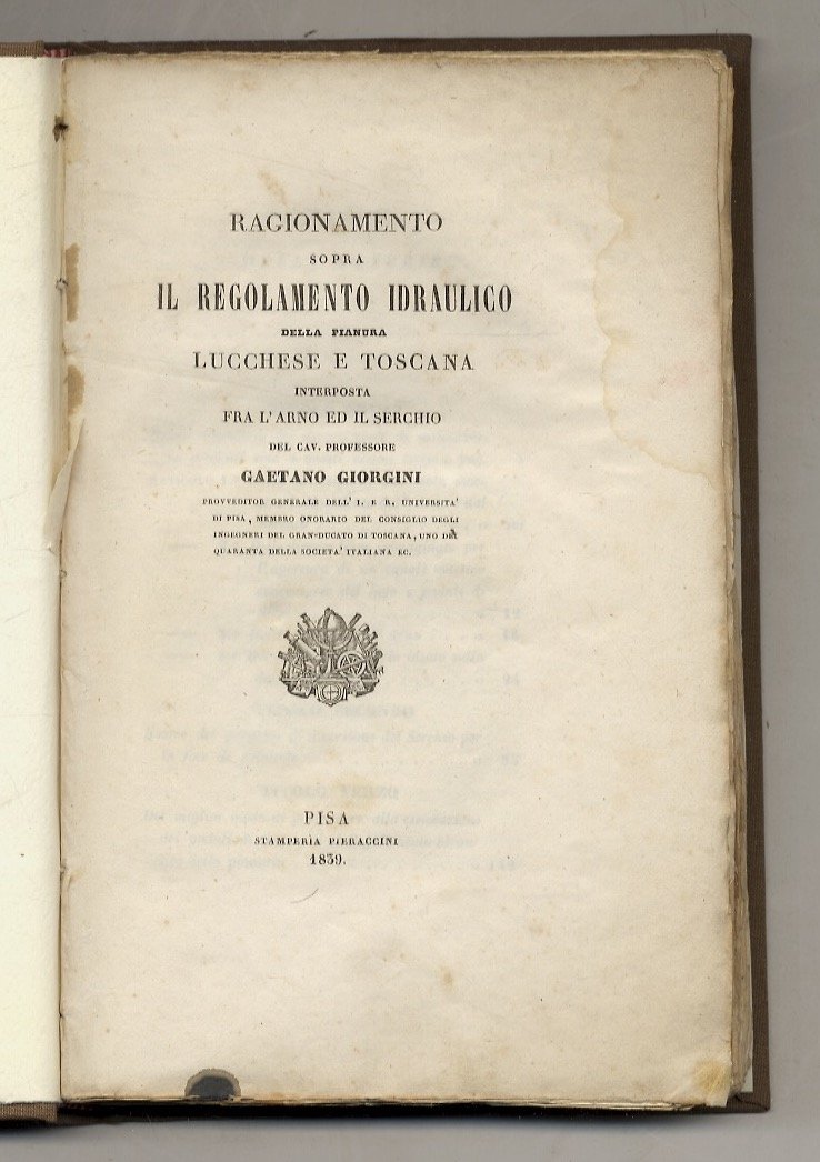 Ragionamento sopra il regolamento idraulico della pianura lucchese e toscana … | Immagine principale