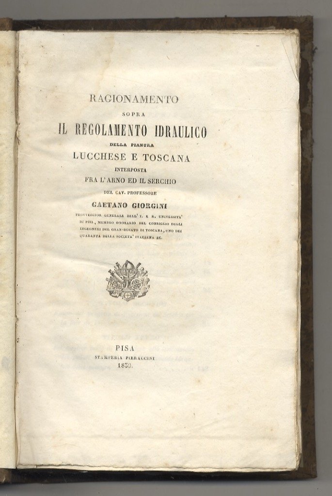 Ragionamento sopra il regolamento idraulico della pianura lucchese e toscana …