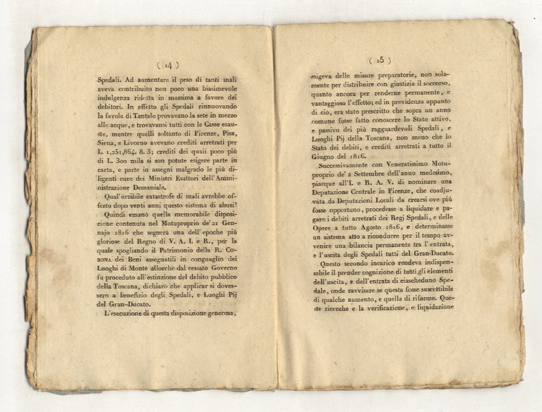 Rapporto sopra lo stato degli Spedali del Gran-Ducato di Toscana …