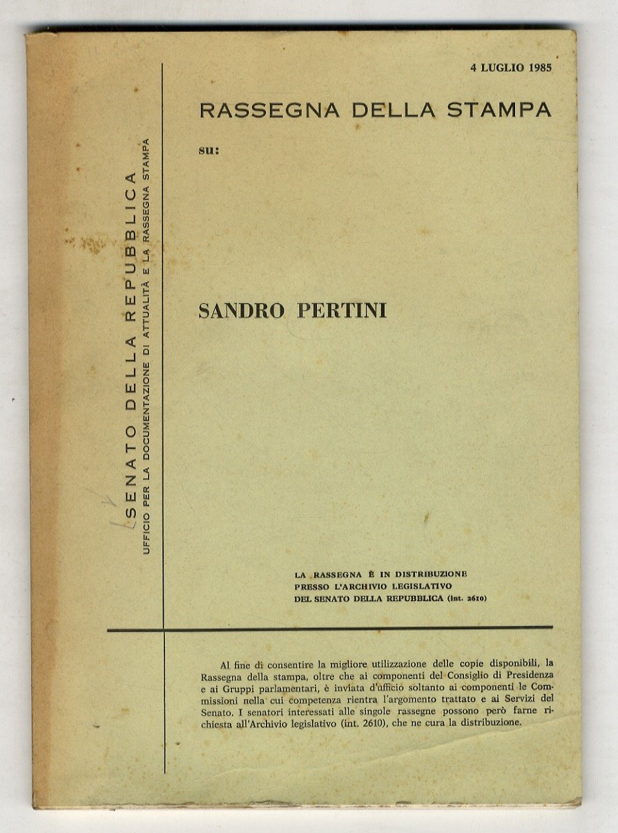 Rassegna della stampa su: Sandro Pertini.