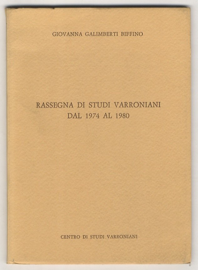 Rassegna di studi varroniani dal 1974 al 1980.