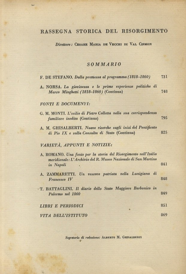 RASSEGNA storica del Risorgimento. Anno XXV. Fasc. VI. Giugno 1938 … | Immagine principale