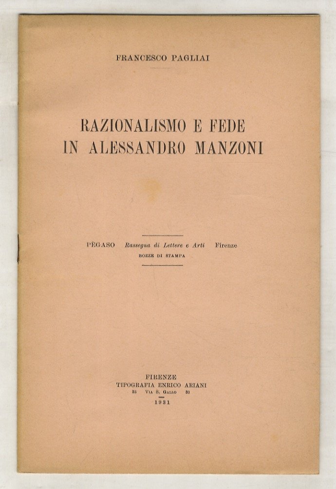 Razionalismo e fede in Alessandro Manzoni.