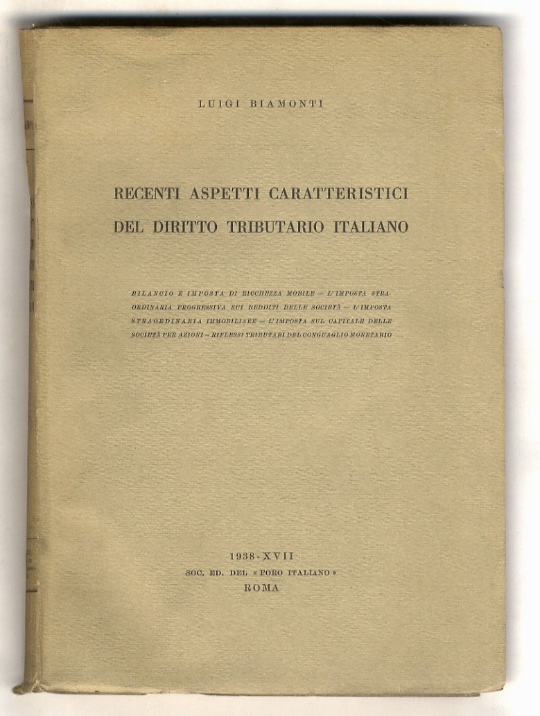 Recenti aspetti caratteristici del diritto tributario italiano. (Bilancio e imposta …