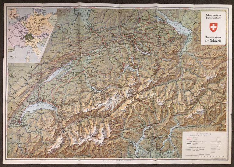 Reisekarte der Schweiz. 1:450.000