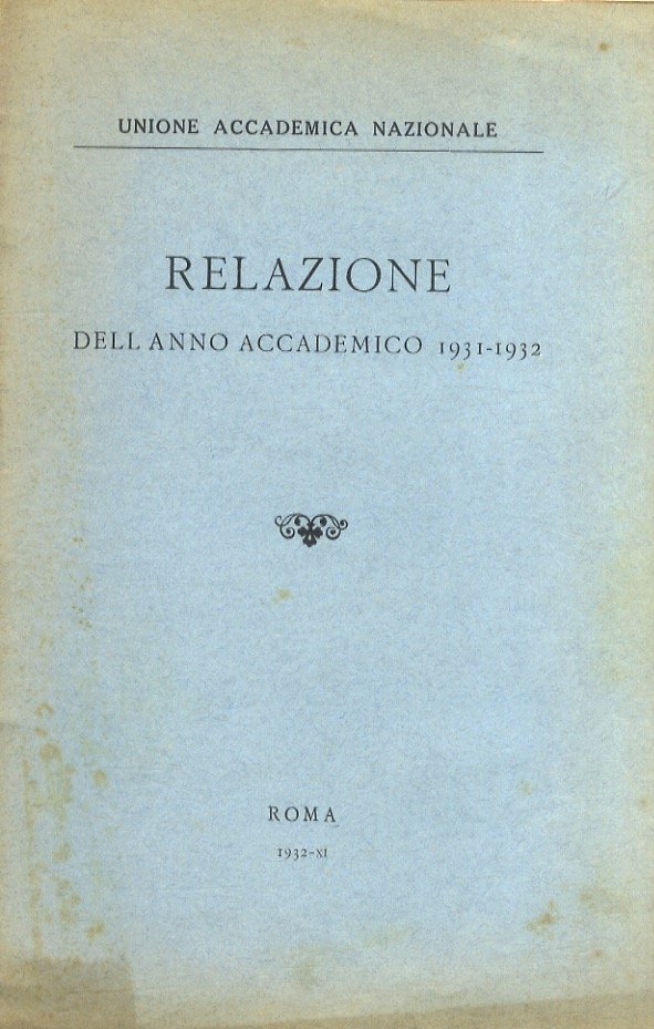 Relazione dell'anno accademico 1931-1932.