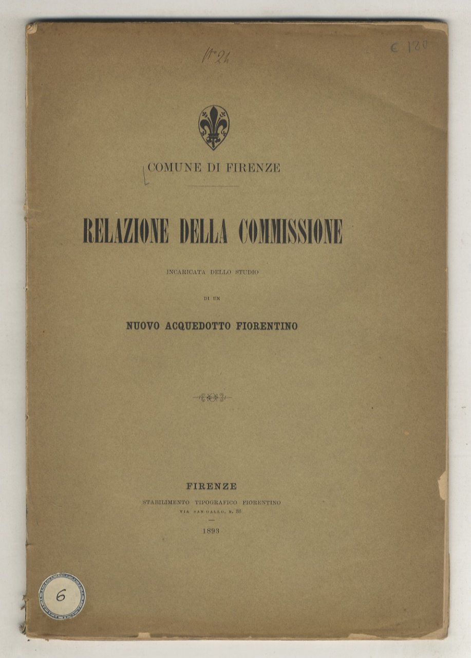 Relazione della commissione incaricata dello studio di un nuovo acquedotto …