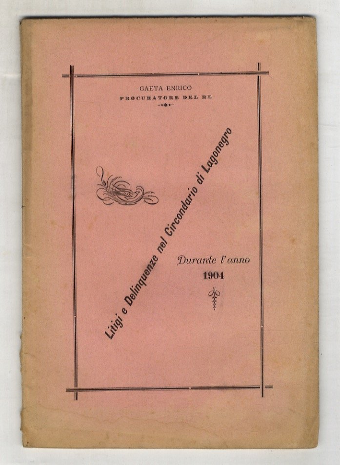 Relazione statistica dei lavori compiuti nel circondario del Tribunale di …