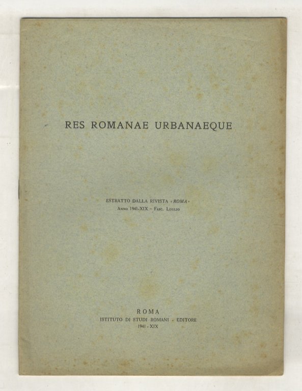 Res Romanae Urbanaeque.