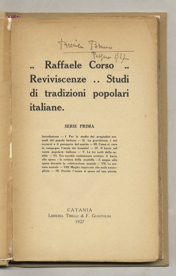 Reviviscenze. Studi di tradizioni popolari italiane. Serie Prima. (Per lo … | Immagine principale