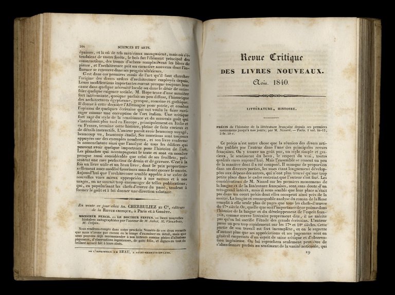 Revue critique des livres nouveaux publiés pendant l'année 1840. 8e …