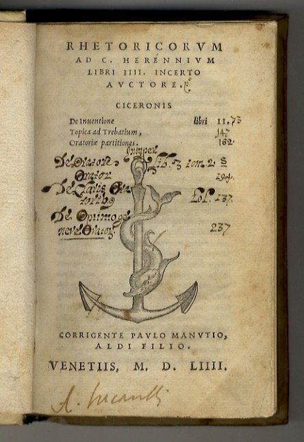 Rhetoricorum ad C. Herennium libri IV incerto auctore. Ciceronis De … | Immagine principale