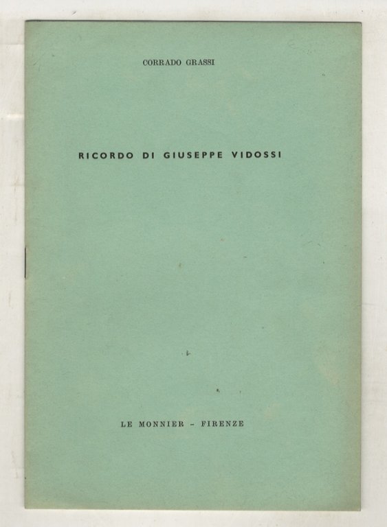 Ricordo di Giuseppe Vidossi.