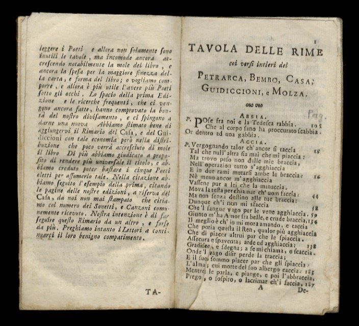 RIMARIO Lirico o sia la tavola di tutte le rime …