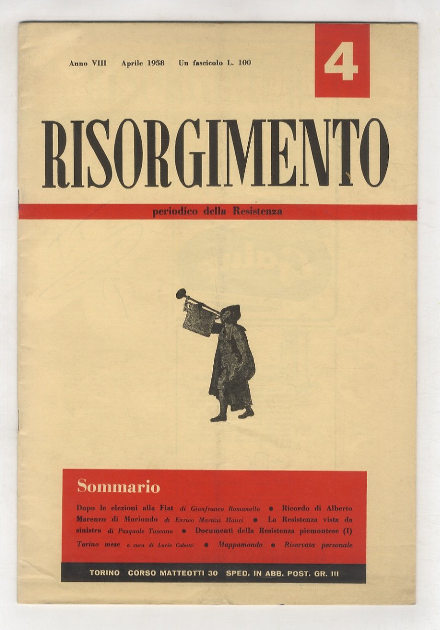 Risorgimento. Periodico della Resistenza. Direttore: E. Martini Mauri. Anno VIII, …