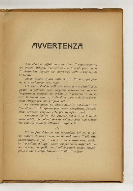 Rivista di Firenze. Direttore: Paolo Mix. Anno I: NN: I-VIII …