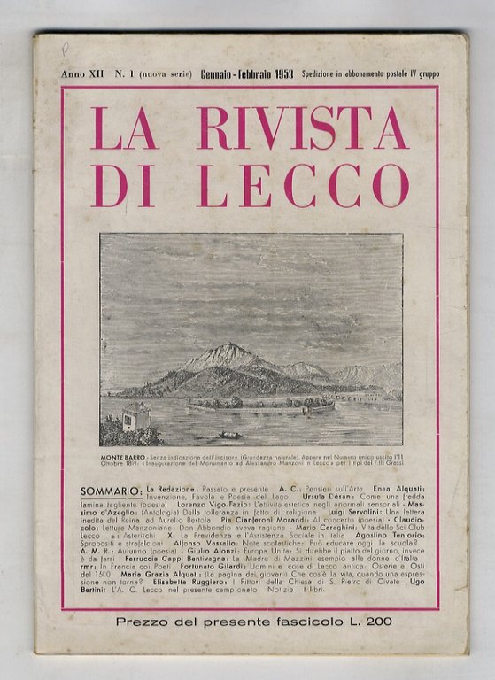 RIVISTA di Lecco. Anno XII. N. 1. Gennaio-febbraio 1953.