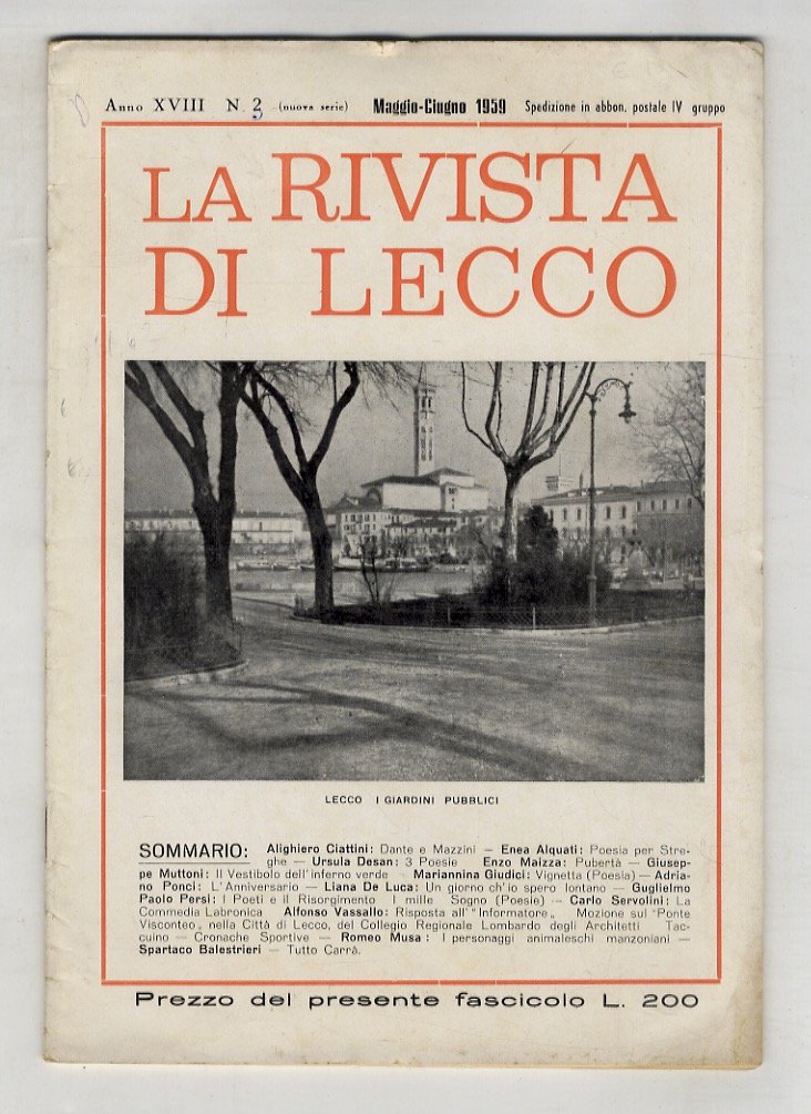 RIVISTA di Lecco. Anno XVIII. N. 3. Maggio-giugno 1959.