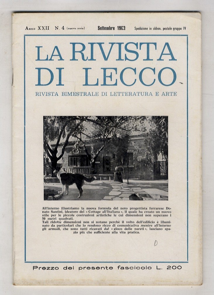 RIVISTA di Lecco. Anno XXII. N. 4. Settembre 1963.