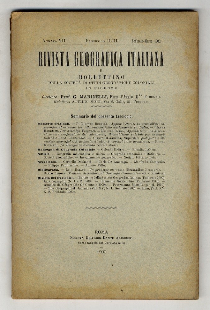 RIVISTA Geografica Italiana e bollettino della Società di Studi Geografici …